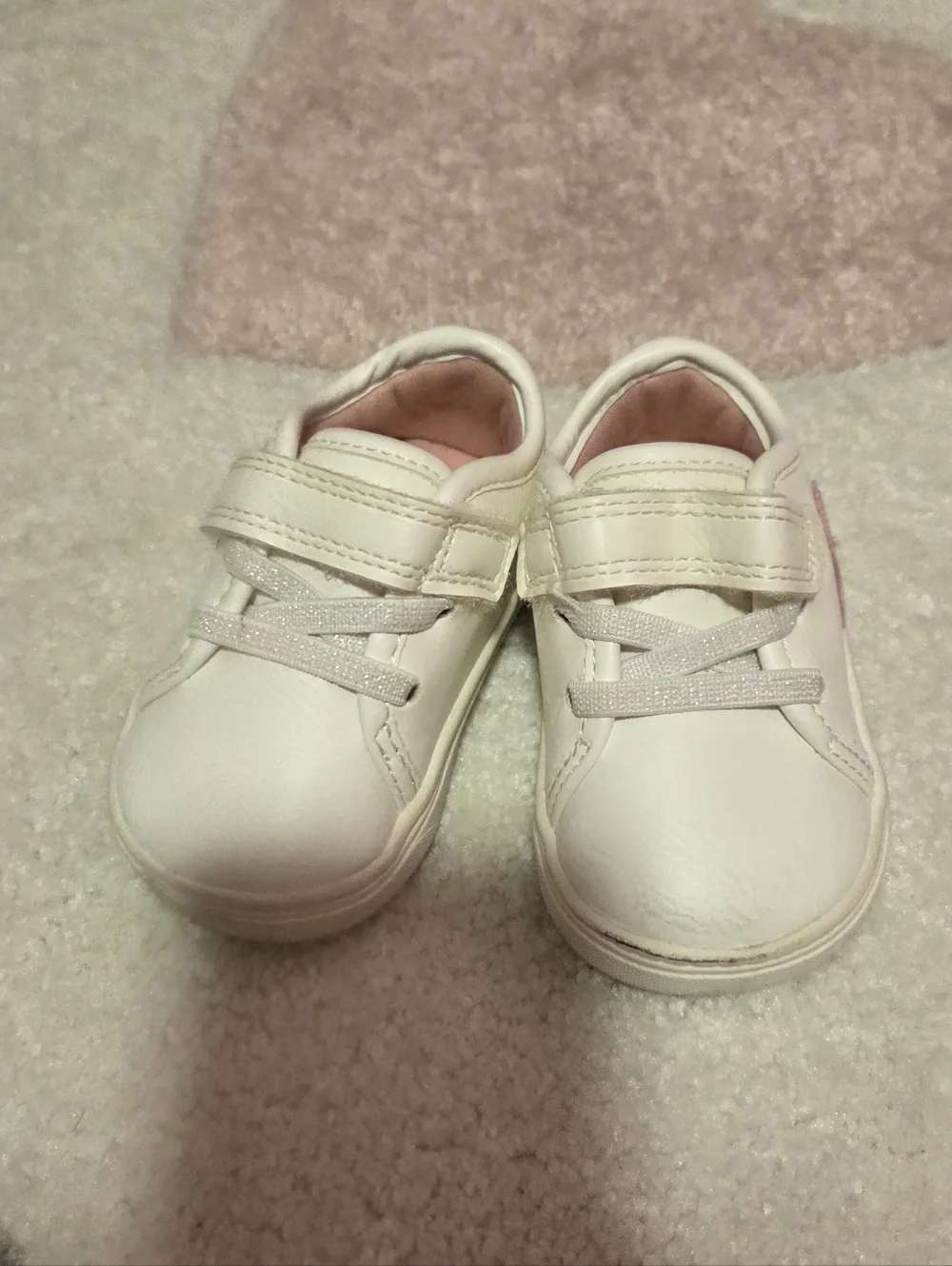 Carter's White Sneakers with Pink Heart Accent